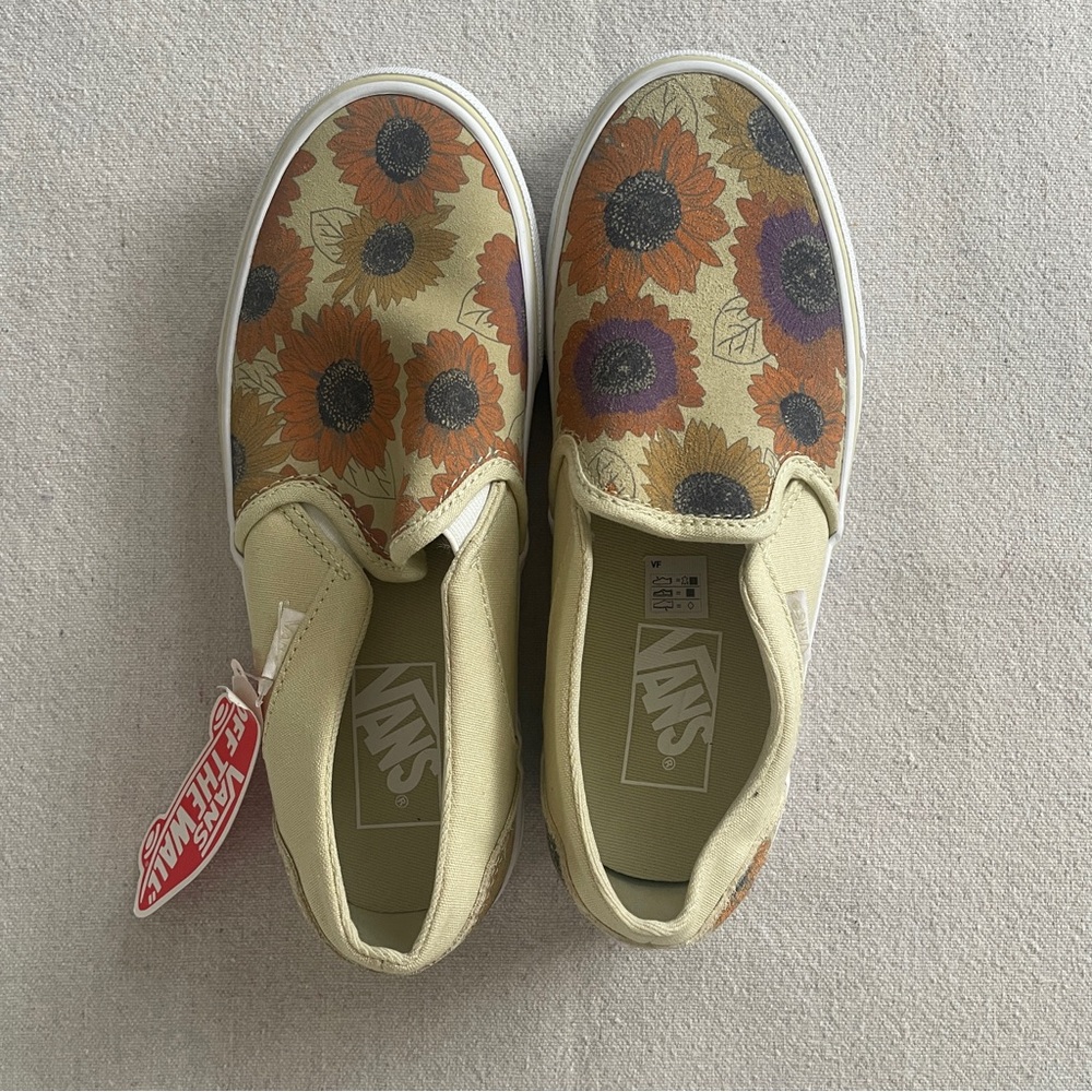Vans Women Sunflower Slip-On Sneakers - Yellow and Orange